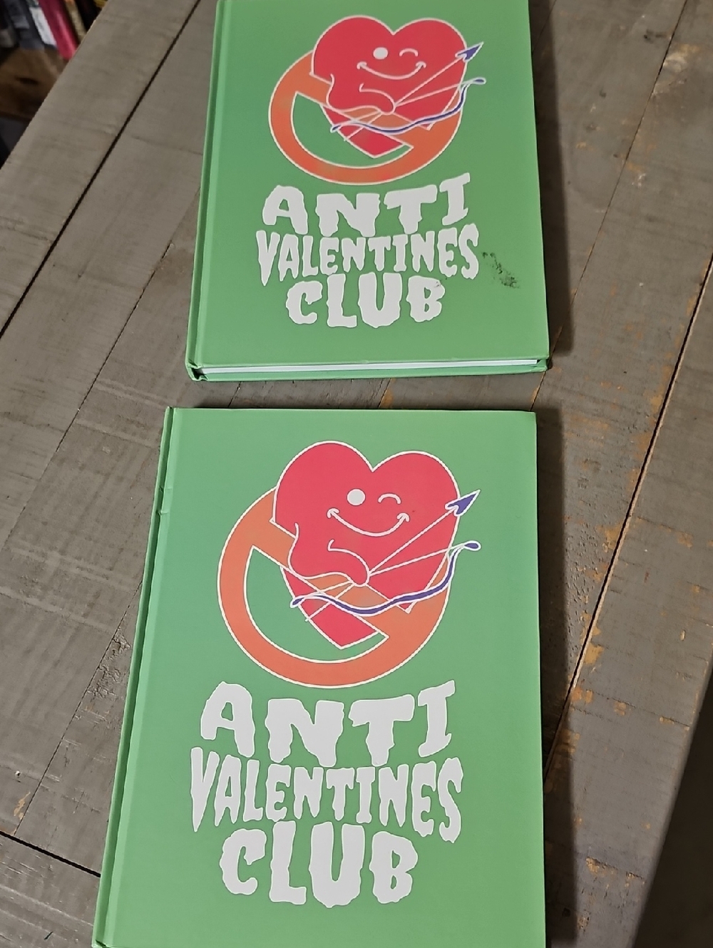 Nwt 2 Anti Valentines Club Green Hardback Notebook